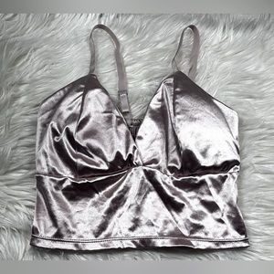 2/$20 Pink Satiny Crop Tank Top Small S